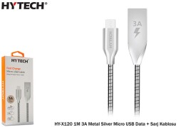 Hytech HY-X120 1M 3A Metal Silver Micro USB Data - 1