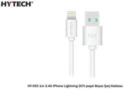 Hytech HY-X93 1m 2.A iPhone Lightning Beyaz Şarj Kablosu - 1