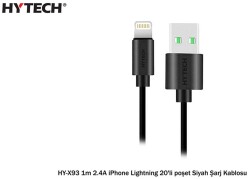 Hytech HY-X93 1m 2.A iPhone Lightning Şarj Kablosu Siyah - 1