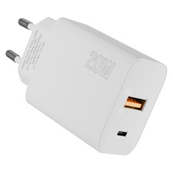 Hytech HY-XE46 Type USB-C 20W PD +USB QC 3.0 Hızlı Ev Şarj Adaptörü - 1