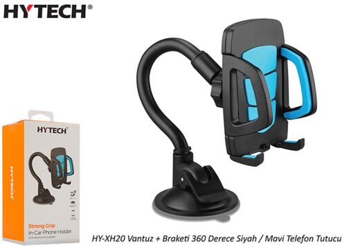 Hytech HY-XH20 Vantuz + Braketi 360 Derece Siyah-Mavi Telefon Tutucu - HYTECH