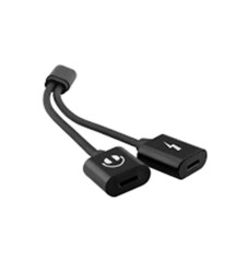 Hytech HY-XO38 Gümüş 2 in 1 Şarj+Kulaklık Lightning Metal Gövdeli Çevirici Kablo - 1