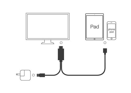 Hytech HY-XO51 Siyah-Gri USB-F to HDMI 1m Mobil Telefon Uyumlu Kablo - 2