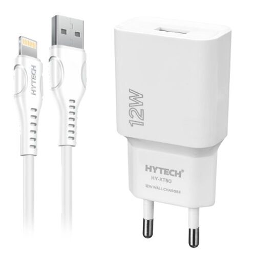 Hytech HY-XT50M 12W 5V 2.4A Micro USB Kablolu Beyaz Kablo + Ev Şarj Adaptör - 1