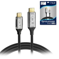 Inca ITCD-02TX Type-C to Display Port Altın Uçlu 4K Kablo 2 mt - 1