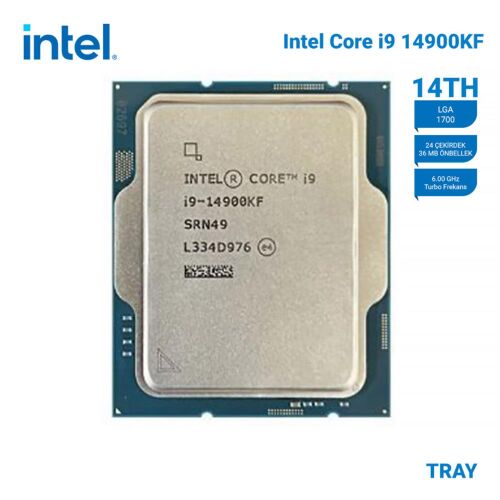 Intel Core i9 14900KF TRAY 3.2GHz 36MB Önbellek 24 Çekirdek 1700 10nm Kutusuz İşlemci - INTEL