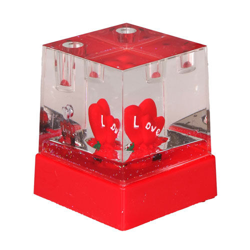 Işıklı Müzikli Kalemlik Küp Kar Küresi - OFİSOMİ-S