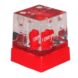 Işıklı Müzikli Kalemlik Küp Kar Küresi - 1