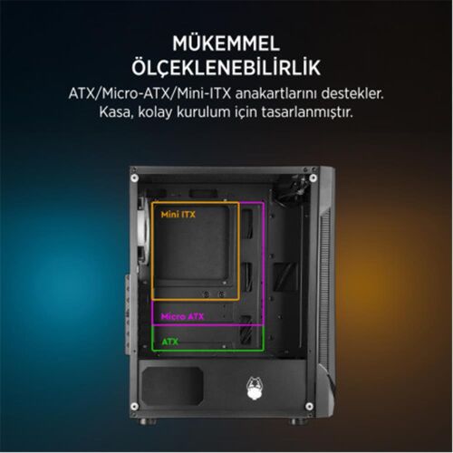 James Donkey Helix H800 4XRBW ATX 650W Gaming Kasa - JAMES DONKEY