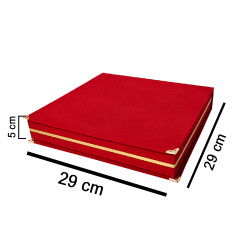 Kadife Tabak Plaket Kutusu - 29x29cm - 17