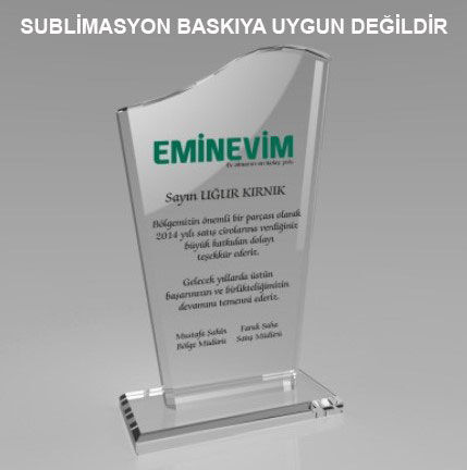 Kaplamasız Kristal Plaket 1003 - OFİSOMİ-S