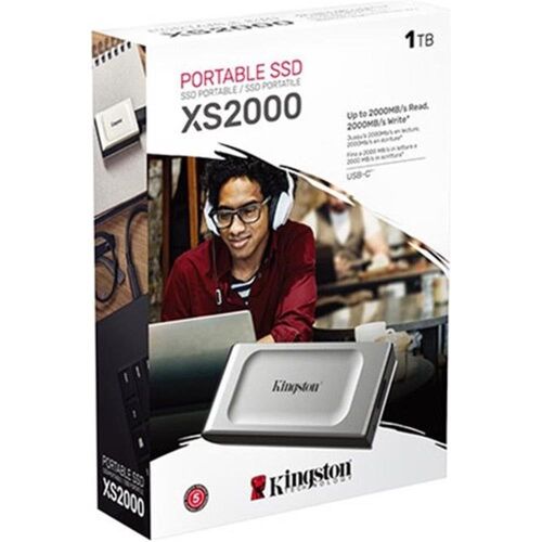 Kingston 1TB SXS2000-1000GA USB 3.2 Type C Gri Gen 2 2000MB Okuma-2000MB Yazma Taşınabilir SSD - KINGSTON