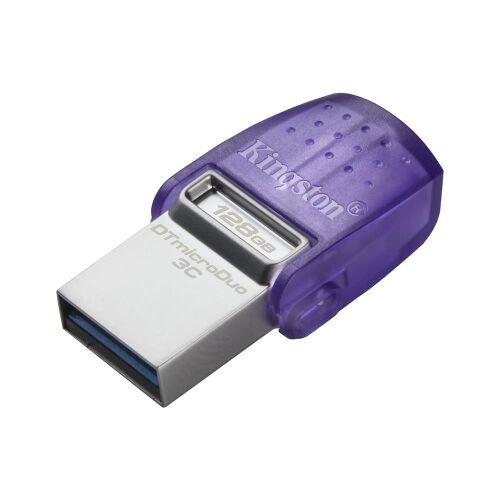Kingston DTDUO3CG3-128GB DataTraveler microDuo 3C 200MB-s dual USB-A + USB-C Flash Bellek - 1