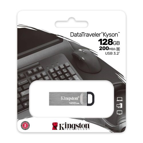 Kingston DTKN-128GB 128GB DataTraveler Kyson 200MB-s Metal USB 3.2 Gen 1 Flash Bellek - KINGSTON (1)