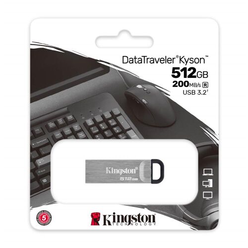 Kingston DTKN-512GB 512GB DataTraveler Kyson 200MB-s Metal USB 3.2 Gen 1 Flash Bellek - KINGSTON (1)