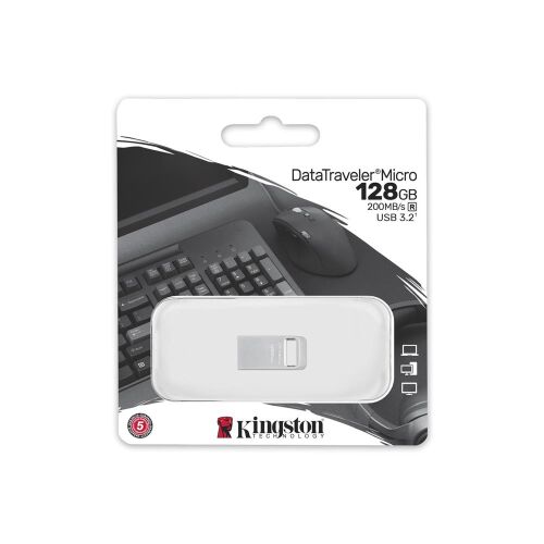 Kingston DTMC3G2-128GB DataTraveler Micro 200MB-s Metal USB 3.2 Gen 1 Flash Bellek - 2