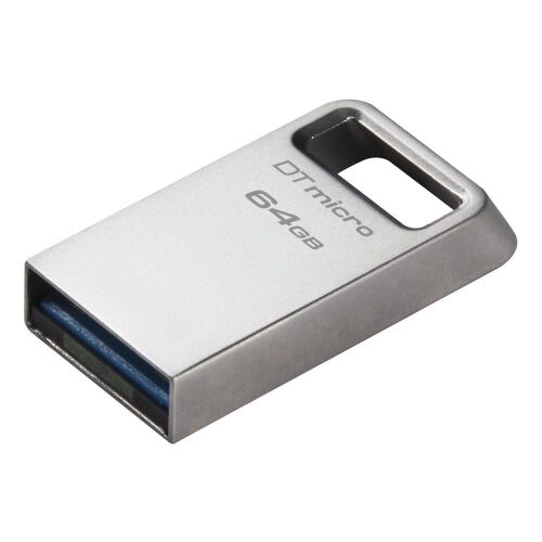 Kingston DTMC3G2-64GB DataTraveler Micro 200MB-s Metal USB 3.2 Gen 1 Flash Bellek - 1