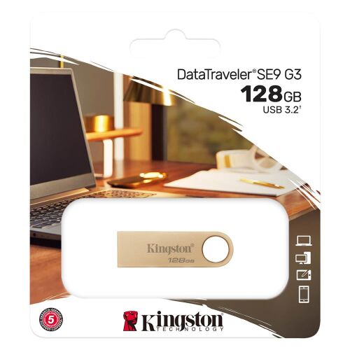 Kingston DTSE9G3-128GB 128GB 220MB-s Metal USB 3.2 Gen 1 DataTraveler SE9 G3 Flash Bellek - KINGSTON (1)