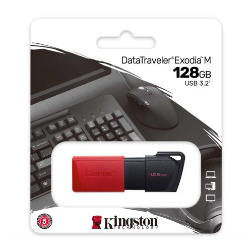 Kingston DTXM-128GB 128GB USB3.2 Gen1 DataTraveler Exodia M (Black + Red) Flash Bellek - KINGSTON (1)
