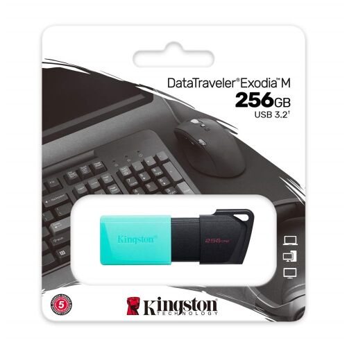 Kingston DTXM-256GB 256GB USB3.2 Gen1 DataTraveler Exodia M (Black + Teal) Flash Bellek - KINGSTON (1)