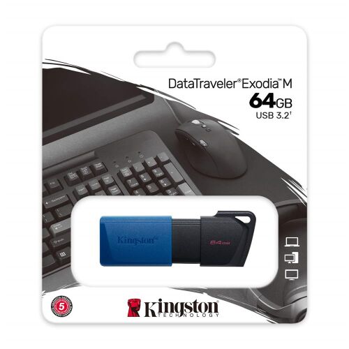 Kingston DTXM-64GB 64GB USB3.2 Gen 1 DataTraveler Exodia M (Black + Blue) Flash Bellek - KINGSTON (1)