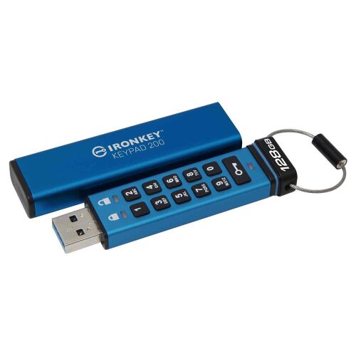 Kingston IKKP200-128GB 128GB IronKey Keypad 200, FIPS 140-3 Lvl 3 (Pending) Flash Bellek - KINGSTON