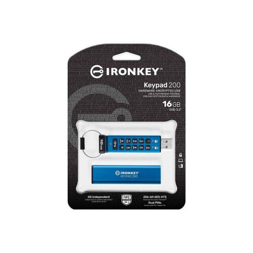 Kingston IKKP200-16GB 16GB IronKey Keypad 200, FIPS 140-3 Lvl 3 (Pending) Flash Bellek - 2