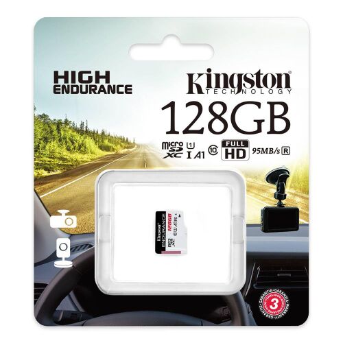 Kingston SDCE-128GB 128GB microSDXC Endurance 95R-45W C10 A1 UHS-I Card Only Hafıza Kartı - KINGSTON (1)
