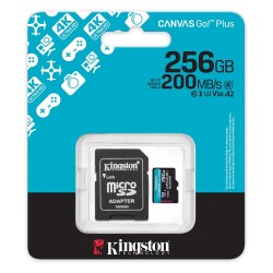 Kingston SDCG4-256GB 256GB microSDXC Canvas Go Plus Gen4 200MB-s A2 U3 V30 Card + ADP Hafıza Kartı - 1