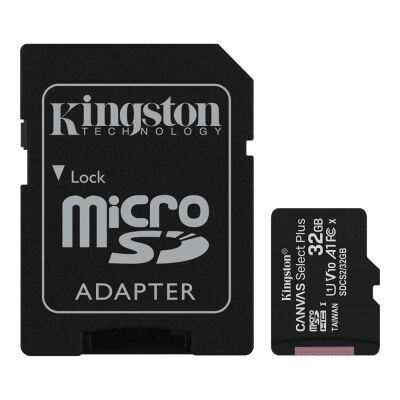 Kingston SDCS2-32GB 32GB micSDHC Canvas Select Plus 100R A1 C10 Card + ADP Hafıza Kartı - 1