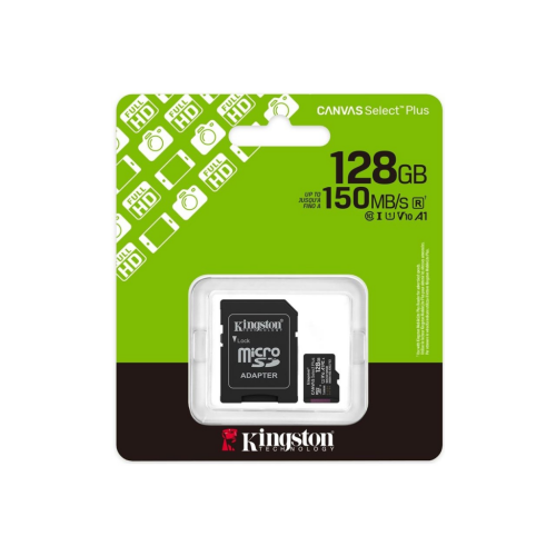 KINGSTON SDCS3/128GB, Canvas Select Plus Gen3 A1, 100Mb/s, MicroSD Kart Bellek (SD Adaptörlü) - Kingston
