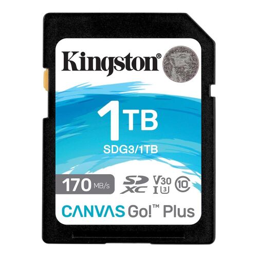 Kingston SDG3-1TB 1TB SDXC Canvas Go Plus 170R C10 UHS-I U3 V30 Hafıza Kartı - KINGSTON