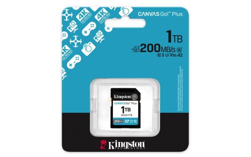 Kingston SDG4-1TB 1TB SDXC Canvas Go Plus Gen4 200MB-s C10 UHS-I U3 V30 Hafıza Kartı - KINGSTON