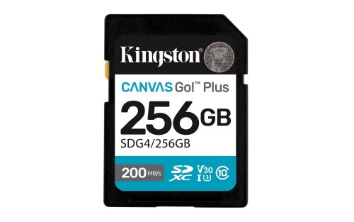 Kingston SDG4-256GB 256GB SDXC Canvas Go Plus Gen4 200MB-s C10 UHS-I U3 V30 Hafıza Kartı - KINGSTON (1)