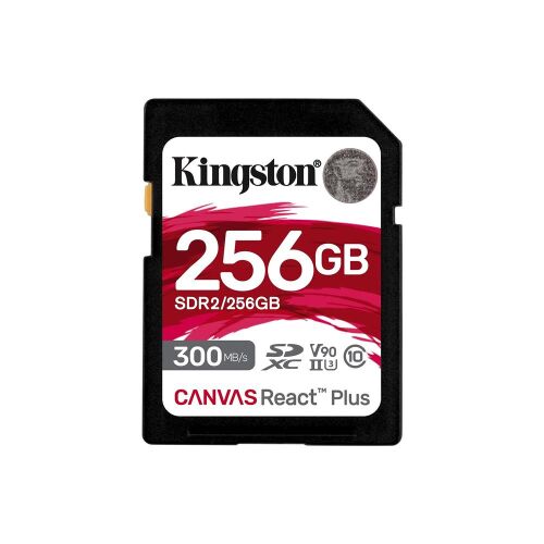 Kingston SDR2-256GB Canvas React Plus SDXC UHS-II 300R-260W U3 V90 for Full HD-4K-8K Hafıza Kartı - KINGSTON