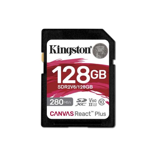 Kingston SDR2V6-128GB Canvas React Plus SDXC UHS-II 280R-100W U3 V60 for Full HD-4K SD Hafıza Kartı - KINGSTON