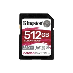 Kingston SDR2V6-512GB Canvas React Plus SDXC UHS-II 280R-150W U3 V60 for Full HD-4K SD Hafıza Kartı - 1