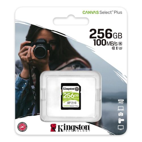 Kingston SDS2-256GB 256GB SDXC Canvas Select Plus 100R C10 UHS-I U3 V30 Hafıza Kartı - KINGSTON (1)