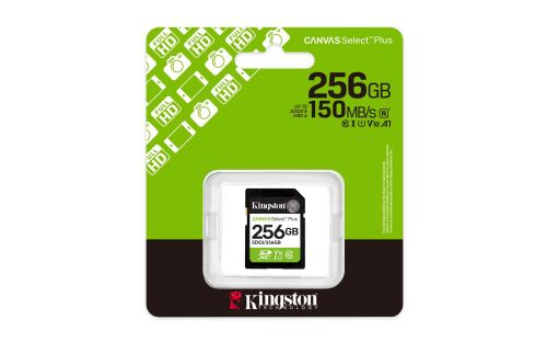Kingston SDS3-256GB 256GB SDXC Canvas Select Plus Gen3 150MB-s C10 UHS-I U1 V10 Hafıza Kartı - KINGSTON