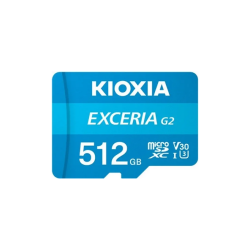 KIOXIA 512GB ExceriaG2, LMEXL512GG2 U1 V30 4K, CL10, 100Mb/s, MicroSD Kart Bellek (SD Adaptörlü) - 1