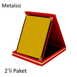 Kırmızı Kadife Albüm Plaket - 2'li Paket - 1