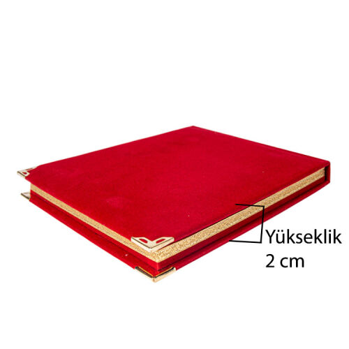 Kırmızı Kadife Albüm Plaket - 2'li Paket - OFİSOMİ-T (1)