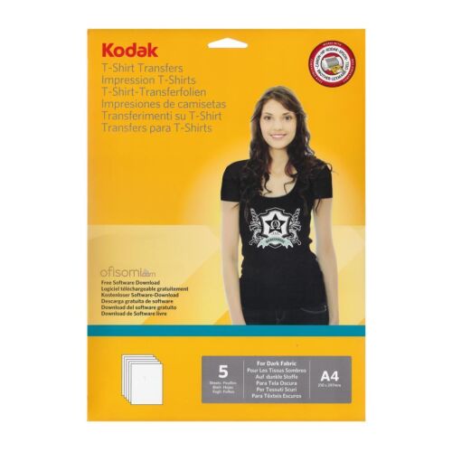 Kodak T-Shirt Transfer Baskı Kağıdı A4 Siyah-Renkli 5 Sayfa - KODAK