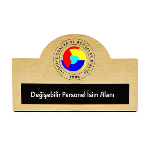Kubbeli Sürgülü Metal Yaka İsimliği (altın) - 1