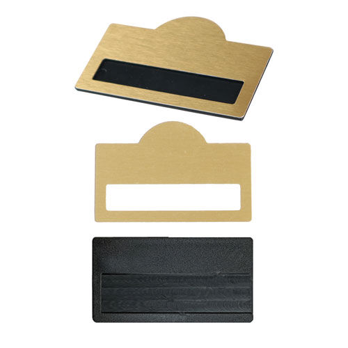 Kubbeli Sürgülü Metal Yaka İsimliği (altın) - OFİSOMİ-S (1)