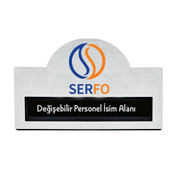Kubbeli Sürgülü Metal Yaka İsimliği (gümüş) - 1