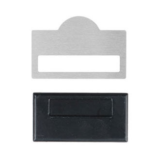 Kubbeli Sürgülü Metal Yaka İsimliği (gümüş) - 1