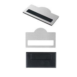 Kubbeli Sürgülü Metal Yaka İsimliği (gümüş) - 3