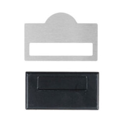 Kubbeli Sürgülü Metal Yaka İsimliği (gümüş) - 1