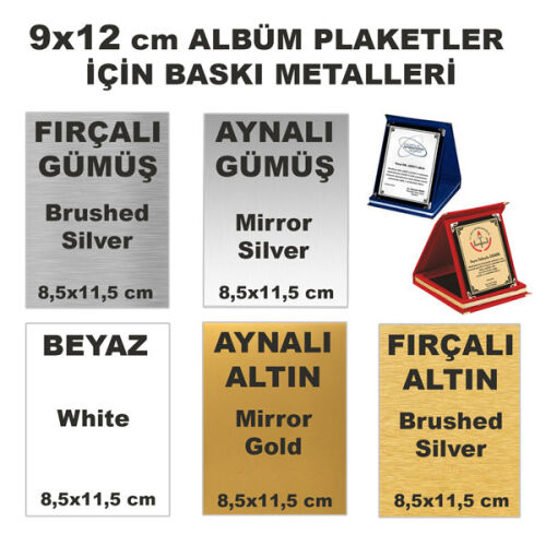 Küçük Boy Plaket için Baskı Metali 8.5x11.5 cm - 1